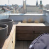 Gartenanrichte nach Maß und Terrassenboden aus Thermoesche