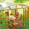 Schöner, massiver Holz-Pavillon für Garten und Terrasse mit Sitzgruppe Wartenstein