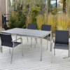 Gartentisch Manhattan aus Edelstahl mit Gartenstuhl Espanyol | WALLI Wohnraum Garten
