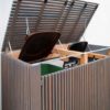 Mülltonnenverkleidung, Mülltonnenbox, Mülltonnenverbau in Holz – individuelle Lösung, Lärche patina geölt
