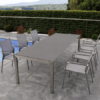 Design-Metalltisch Ventura mit Edelstahl-Gartenstuhl Barcelona | WALLI Gartenmöbel