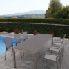 Design-Metalltisch Ventura mit Edelstahl-Gartenstuhl Barcelona | WALLI Gartenmöbel