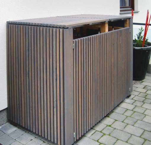 Mülltonnenbox, Mülltonnenhaus nach Maß in Holz vom Gartentischler in Niederösterreich, Wien, Burgenland