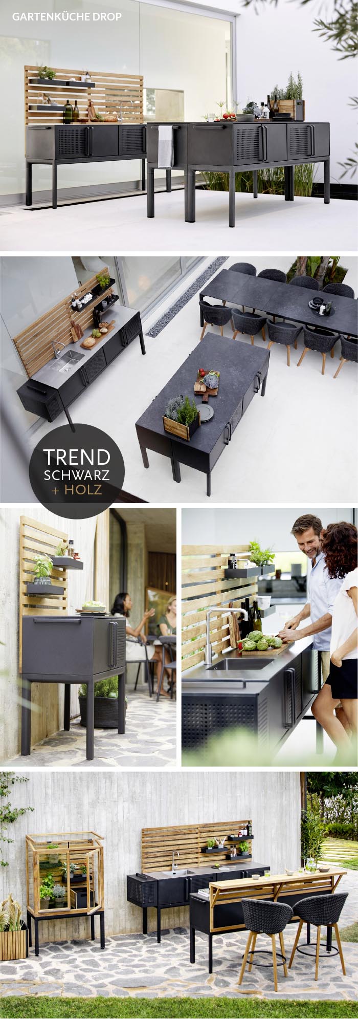 Modern, schlicht, schön – die Design Gartenküche Drop von Cane-line jetzt bei WALLI