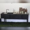 Drop Küchenmodul 200cm, Aluminium lavagrau inkl. Arbeitsplatte HPL Prado Alugrau, Ausstellungsstück, Abverkauf